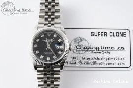 0413 Unique DateJust 36 SS 116234 VSF 1:1 Best Edition 904L Steel Black Diamonds Dial on Jubilee Bracelet VS 2089